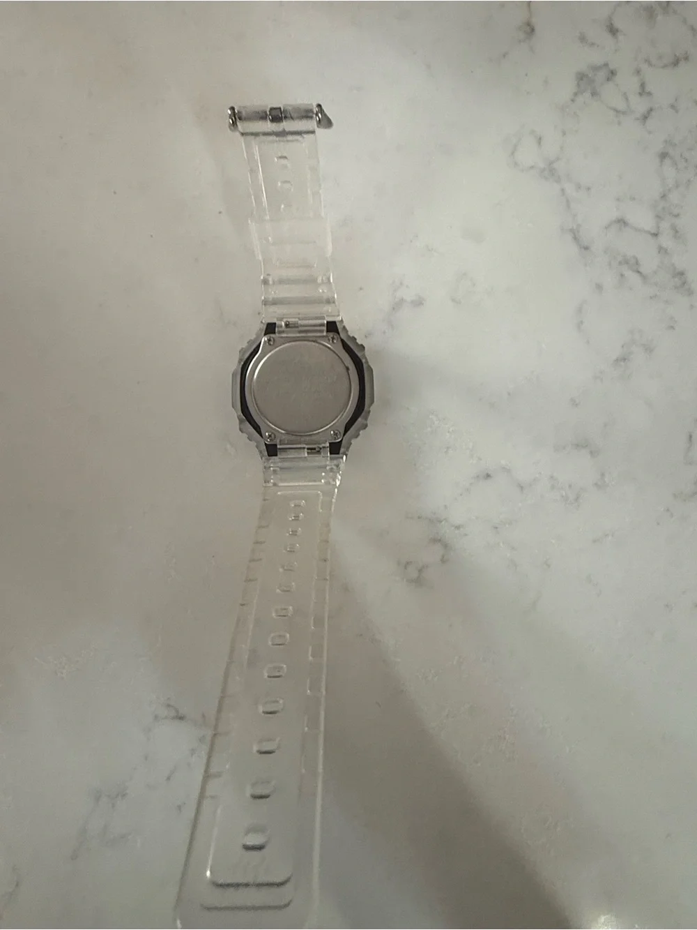 G-Shock Clear Resin Watch with Pastel Rainbow Dial
